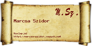 Marcsa Szidor névjegykártya